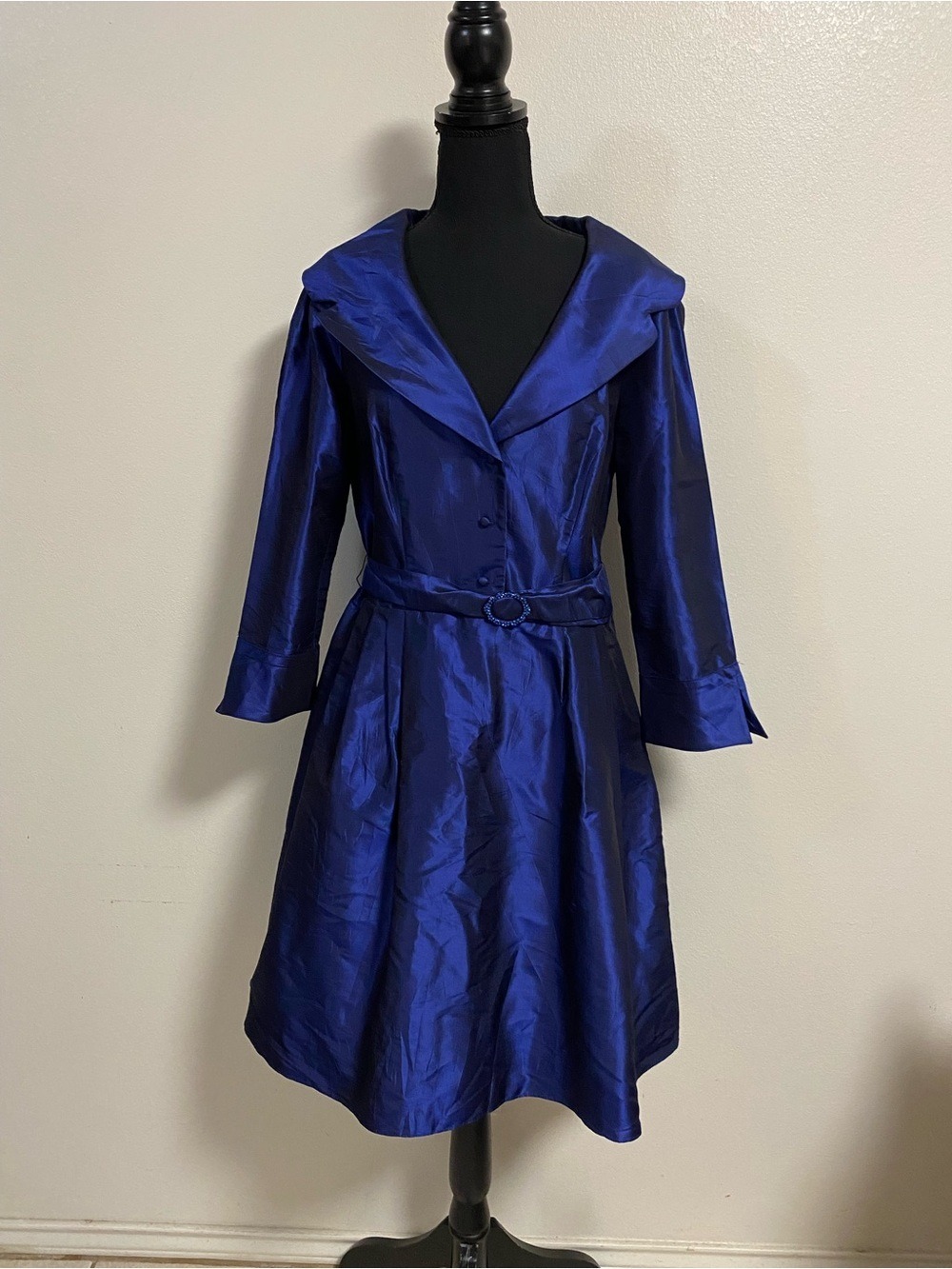 Flores & Flores Dress Women’s Size 10 Blue Silk Taffeta evening Dress